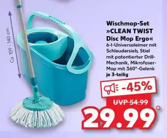 Kaufland Wischmop-Set >>CLEAN TWIST Disc Mop Ergo<< 3 tielig Angebot