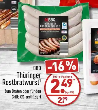 Aldi Nord BBQ Thüringer Rostbratwurst 500g Angebot