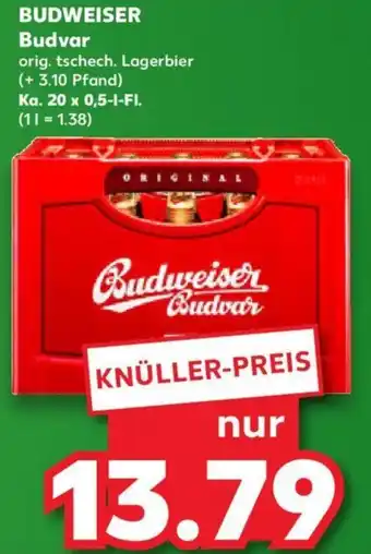 Kaufland BUDWEISER Budvar Ka. 20x0,5 L-Fl. Angebot