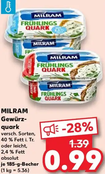 Kaufland MILRAM Gewürzquark 185 g Becher Angebot