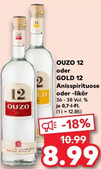 Kaufland OUZO 12 oder GOLD 12 Anisspirituose oder likör 0,7 L-Fl. Angebot