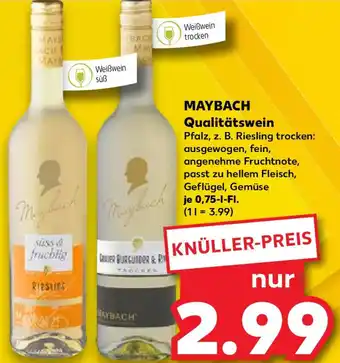 Kaufland MAYBACH Qualitätswein 0,75 L-Fl. Angebot