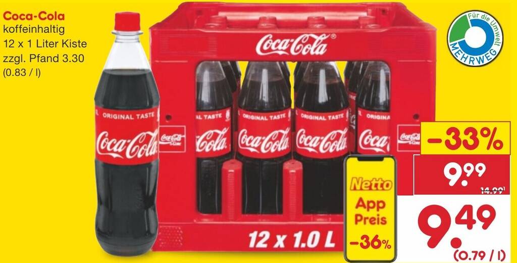 Coca Cola 1 Liter Angebot