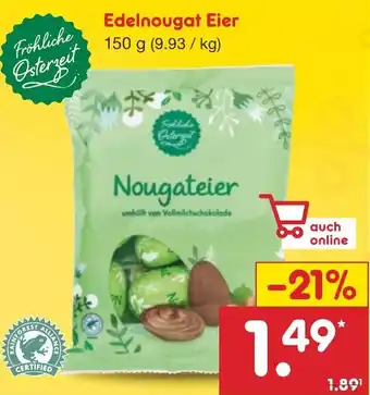 Netto Marken-Discount Fröhliche Osterzeit Edelnougat Eier 150 g Angebot