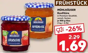 Kaufland MÜHLHÄUSER Konfitüre 450 g Glas Angebot