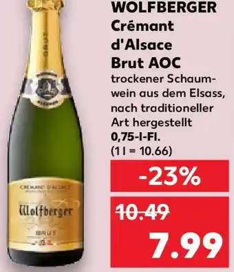 Kaufland WOLFBERGER Crémant d'Alsace Brut AOC 0,75 L-Fl. Angebot