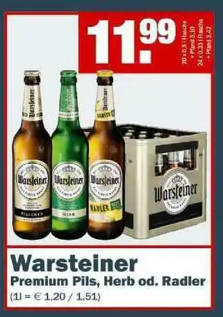 Fränky Getränke Warsteiner Premium Pils, Herb Oder Radler Angebot