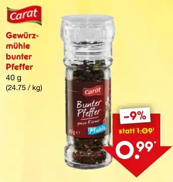 Netto Marken-Discount Carat Gewürzmühle bunter Pfeffer 40 g Angebot