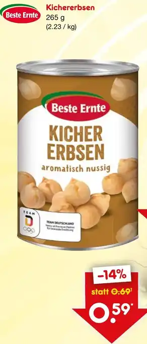 Netto Marken-Discount Beste Ernte Kichererbsen 265 g Angebot