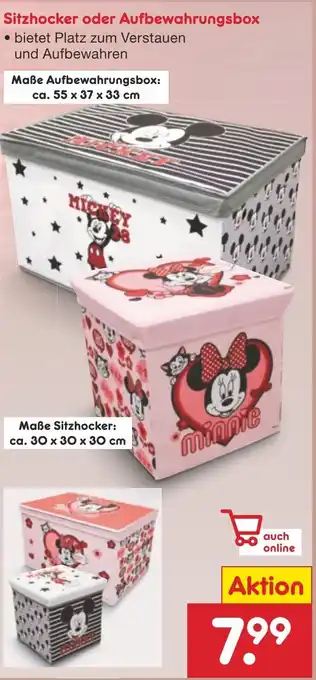 Netto Marken-Discount Sitzhocker oder Aufbewahrungsbox Angebot