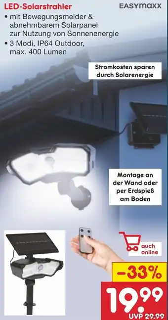 Netto Marken-Discount EASYmaxx LED-Solarstrahler Angebot