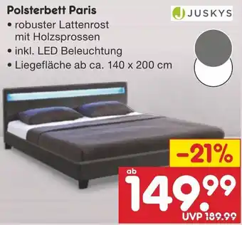 Netto Marken-Discount JUSKYS Polsterbett Paris Angebot