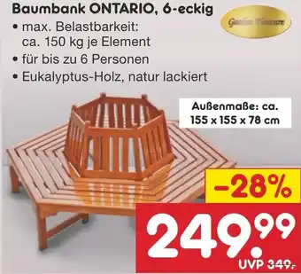 Netto Marken-Discount Garden Pleasure Baumbank ONTARIO, 6-eckig Angebot