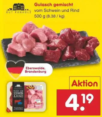 Netto Marken-Discount GUT PONHOLZ Gulasch gemischt 500 g Angebot