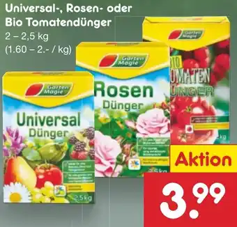 Netto Marken-Discount Universal, Rosen oder Bio Tomatendünger 2-2,5 kg Angebot