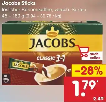 Netto Marken-Discount Jacobs Sticks 45-180 g Angebot