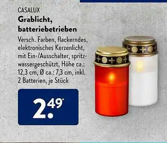 Aldi Süd Casalux Grablicht, Batteriebetrieben Angebot