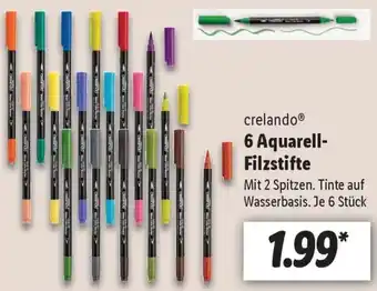 Lidl crelando 6 Aquarell-Filzstifte Angebot