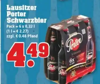 trinkgut Lausitzer Porter Schwarzbier 6x0,33L Angebot