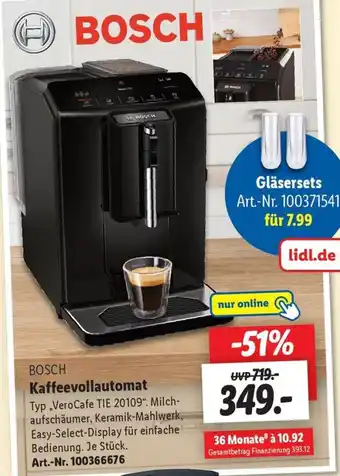 Lidl BOSCH Kaffeevollautomat VeroCafe TIE 20109 Angebot