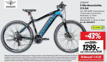 Lidl ZÜNDAPP E-Bike Mountainbike, 27,5 Zoll Angebot