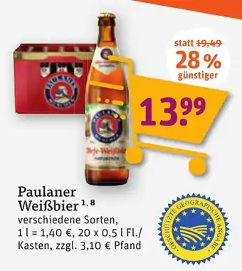 tegut Paulaner Weißbier verschiedene Sorten, 20 x 0,5 l Fl./ Kasten Angebot