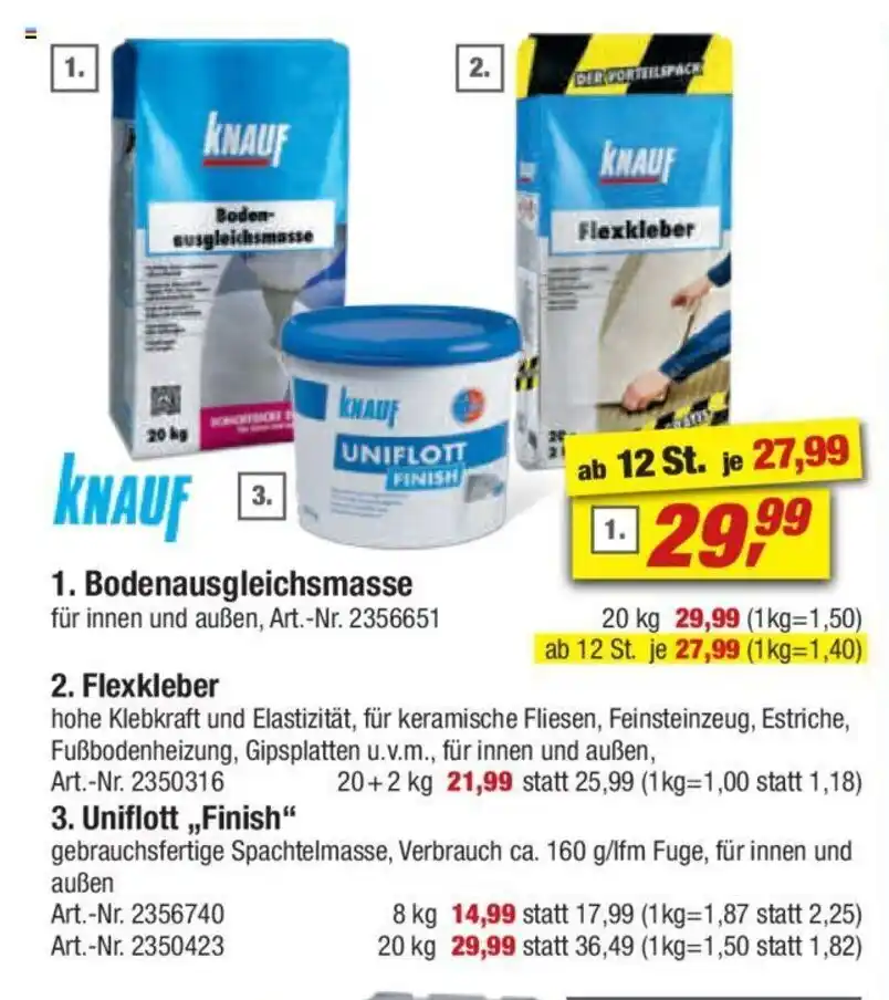 KNAUF 3. Uniflott ,,Finish" 8kg Angebot bei toom Baumarkt