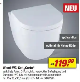 toom Baumarkt Wand-WC-Set ,,Curto" Angebot