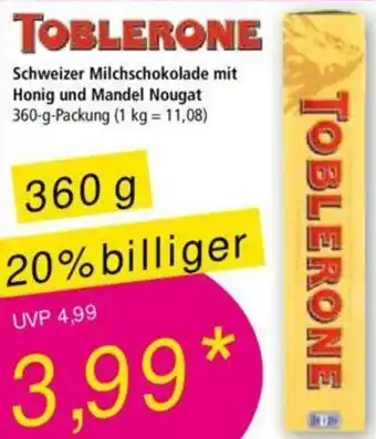 Norma TOBLERONE 360 g Packung Angebot