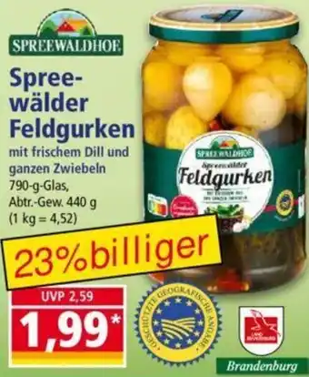 Norma SPREEWALDHOF Spreewälder Feldgurken 790 g Glas Angebot