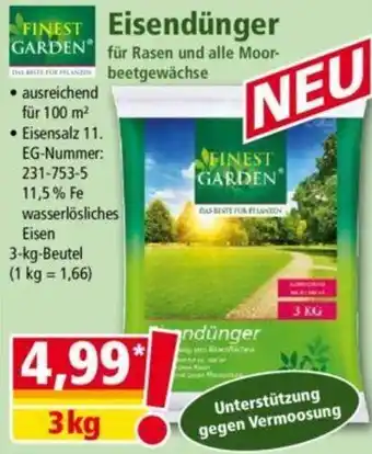 Norma FINEST GARDEN Eisendünger 3kg Angebot