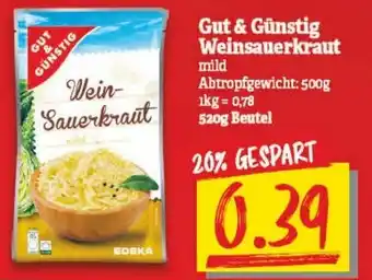 NP Discount Gut & Günstig Weinsauerkraut 520g Beutel Angebot