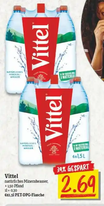 NP Discount Vittel Natürliches Mineralwasser 6x1,5L Angebot