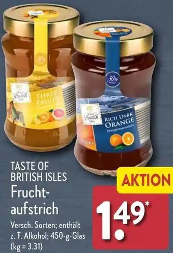 Aldi Nord TASTE OF BRITISH ISLES Fruchtaufstrich 450 g Glas Angebot