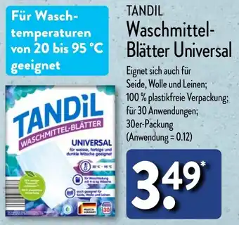 Aldi Nord TANDIL Waschmittel-Blätter Universal 30er Packung Angebot