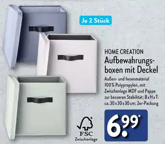 Aldi Nord HOME CREATION Aufbewahrungsboxen mit Deckel Angebot