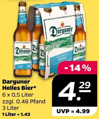 NETTO Darguner Helles Bier 6 x 0,5 Liter Angebot