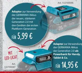 Sonderpreis Baumarkt GERMANIA PLATTFORM Adapter zur Verwendung Angebot