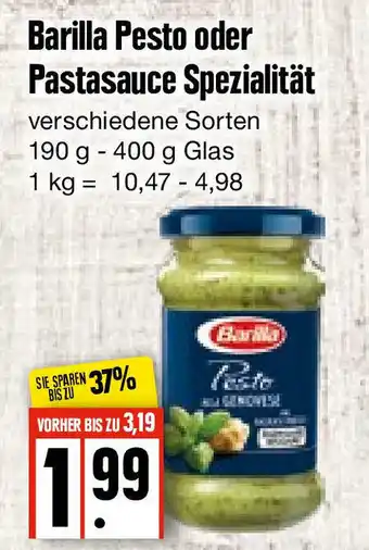 Edeka Frischemarkt Barilla Pesto oder Pastasauce Spezialität 190-400g Angebot