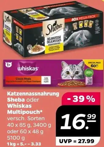 NETTO Katzennassnahrung Sheba oder Whiskas Multipouch Angebot