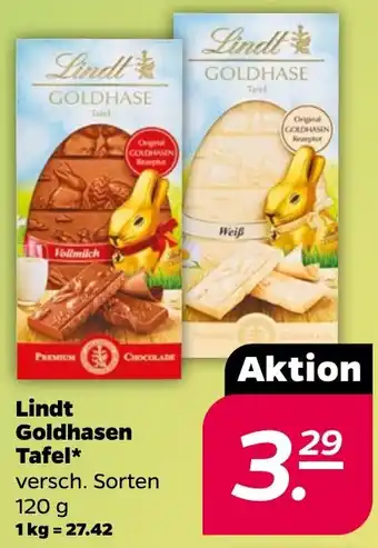 NETTO Lindt Goldhasen Tafel 120 g Angebot