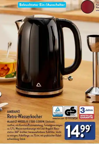 Aldi Nord AMBIANO Retro-Wasserkocher Angebot