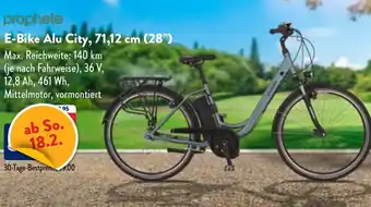 Aldi Nord prophete E-Bike Alu City, 71,12 cm (28") Angebot