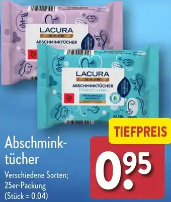 Aldi Nord LACURA Abschminktücher 25er Packung Angebot