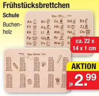 Zimmermann Frühstücksbrettchen Schule Angebot