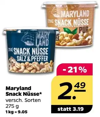 NETTO Maryland Snack Nüsse 275 g Angebot