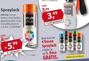 Sonderpreis Baumarkt Spraylack 400ml Angebot