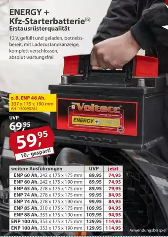 Sonderpreis Baumarkt Voltecc ENERGY + Kfz-Starterbatterie Angebot