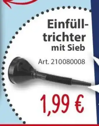 Sonderpreis Baumarkt Einfülltrichter mit Sieb Angebot