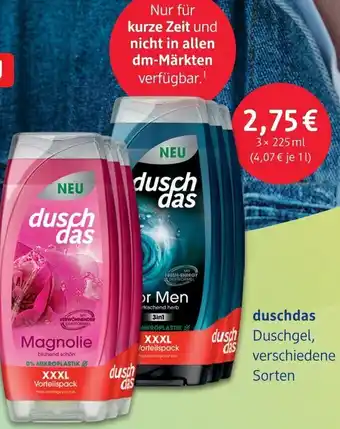 dm drogerie duschdas Duschgel 3x225 ml Angebot